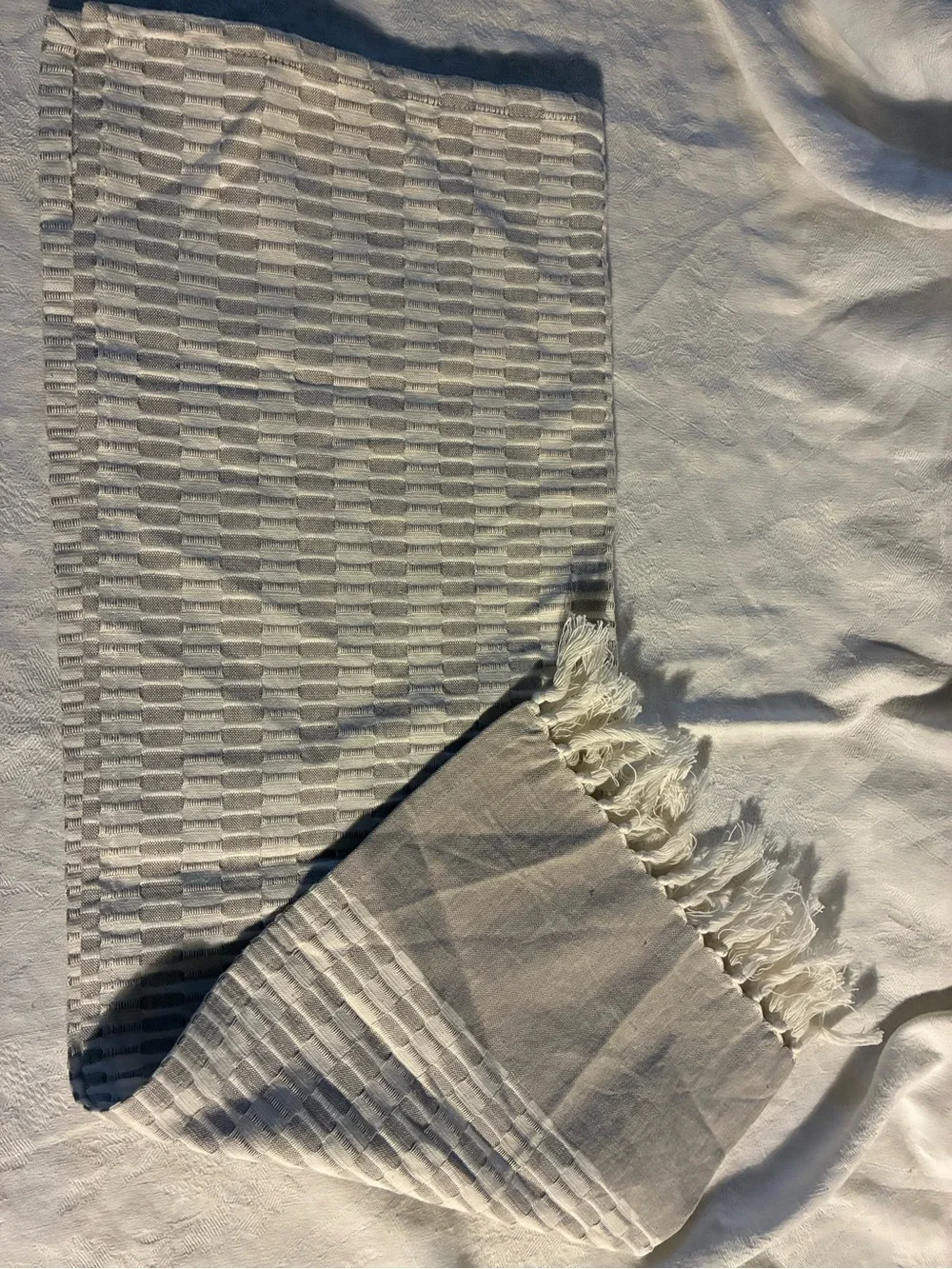 Magnolia & World Market 3 Towels 100% Cotton NWOT Cream/Tan/Black/White Stripes